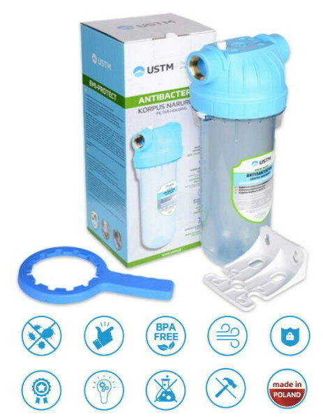 ANTIBAKTERIELLES Gehäuse Vorfilter Wasserfilter Hauswasser Filter 1" Anschluss
