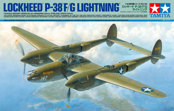 Tamiya US P-38 F/G Lightning Flugzeug Jagdbomber 1:48 Model Kit Bausatz 61120