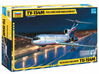 Zvezda Tupolev TU-154M Airliner Passagier -  Flugzeug 1:144 Model Bausatz 7004