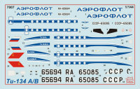 Zvezda Tupolev Tu-134B67 Passagier Flugzeug 1:144 Model Bausatz 7007