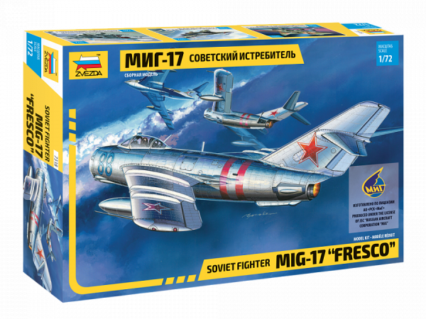 Zvezda 7318 MIG-17 "Fresco" Soviet Fighter Flugzeug Model Kit Bausatz 1:72