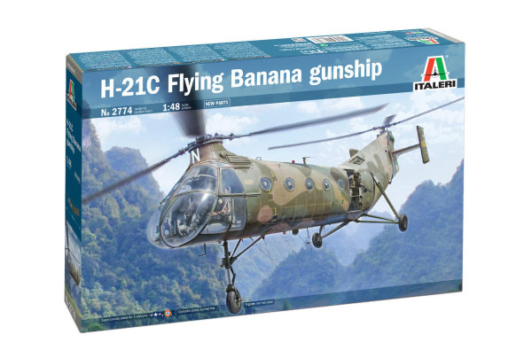 Italeri H-21C Flying Banana Gunship Hubschrauber 1:48 Model Kit Bausatz 2774