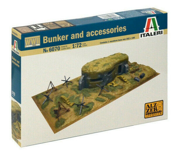 Italeri 1:72 Diorama Set Zubehörteile und Bunker Plastik Model Bausatz 6070