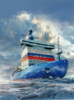 Zvezda russischer Eisbrecher „Arktika“ icebreak Schiff 1:350 Model Bausatz 9044