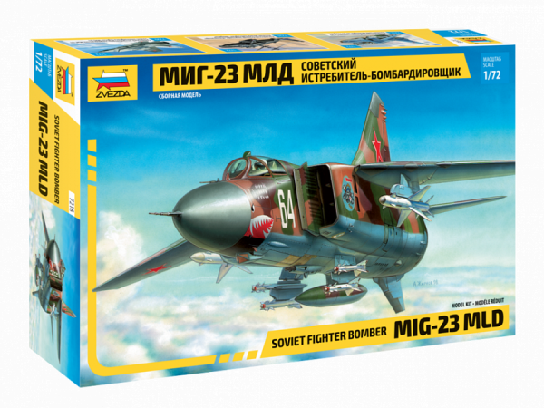 Zvezda 7218 MIG-23 MLD Soviet Fighter Flugzeug Model Kit Bausatz 1:72