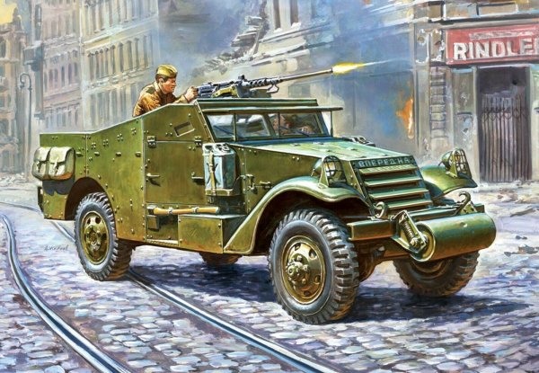 Zvezda Militär 1:100 SovM-3 Scout Car w/mach.gun WW2 Plastik Model Bausatz 6273