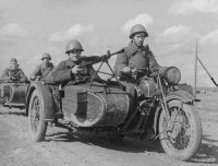 Zvezda 6277 Motorrad Sov.motorc. M-72 mit Beiwagen WWII...