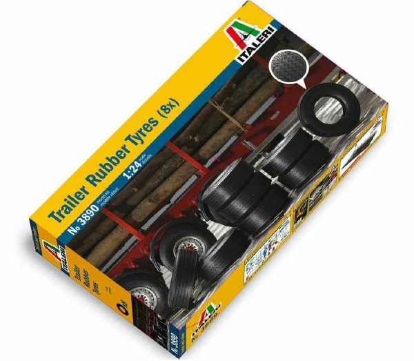Italeri 3890 Trailer Anhänger Reifen (8x) Accessories Zubehör 1:24 Model Bausatz