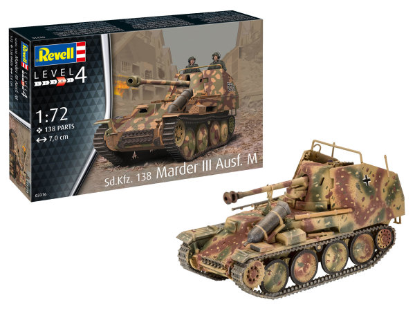 Revell Panzer Sd.Kfz. 138 Marder III Ausf. M Modell Kit Bausatz 1:72