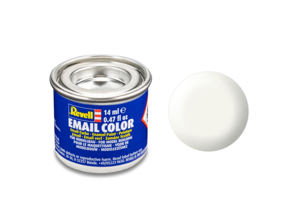 Revell 14 ml-Dose Modellbau-Farbe auf Kunstharzbasis in verschiedenen Farben 301 weiß, seidenmatt RAL 9010 14 ml-Dose