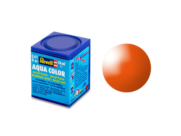 Revell Aqua Color 18 ml Modellbau-Farbe auf Wasserbasis in verschiedenen Farben 36130 orange, glänzend 18 ml