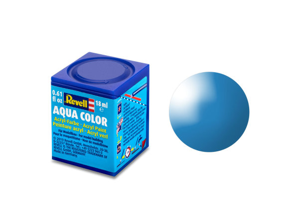 Revell Aqua Color 18 ml Modellbau-Farbe auf Wasserbasis in verschiedenen Farben 36150 lichtblau, glänzend 18 ml