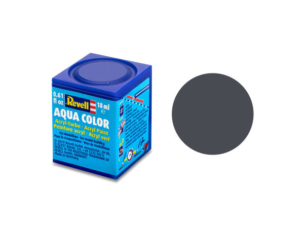 Revell Aqua Color 18 ml Modellbau-Farbe auf Wasserbasis in verschiedenen Farben 36178 panzergrau, matt RAL 7024 18 ml