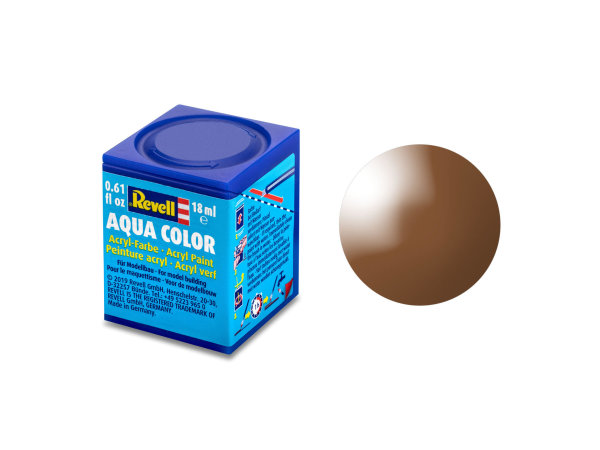 Revell Aqua Color 18 ml Modellbau-Farbe auf Wasserbasis in verschiedenen Farben 36180 lehmbraun, glänzend 18 ml