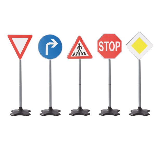 Traffic Sign 5 Stück Verkehrszeichen Verkehrsschilder Kinder Regeln im Verkehr