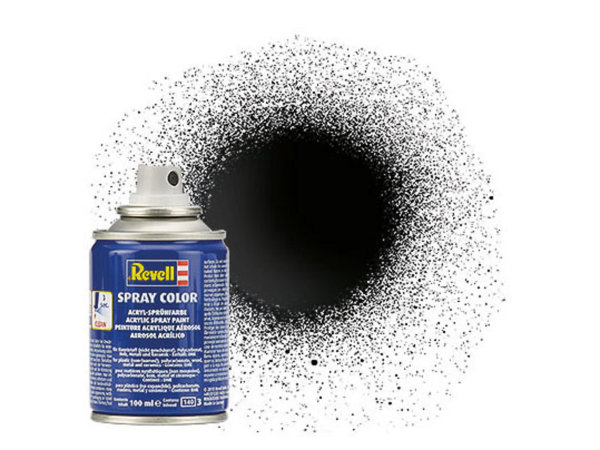 Revell Spray Color 100 ml Sprühfarbe auf Acrylbasis in verschiedenen Farben 34107 Spray Color schwarz, glänzend