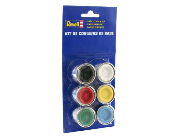 Revell Basisfarben-Set (6x14ml Email Farben) Modellbau-Farbe auf Kunstharzbasis