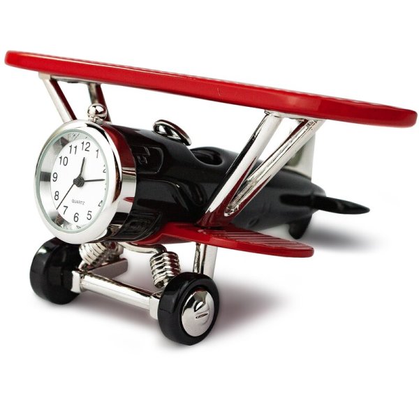 Tischuhr Flugzeug schwarz - Dekorative Designer Uhr Sammleruhren Geschenkuhren