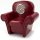 Tischuhr Sofa Sessel rot - Dekorative Designer Uhr Sammleruhren Geschenkuhren