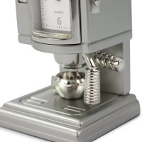 Tischuhr Kaffeemaschine silber - Dekorative Designer Uhr...