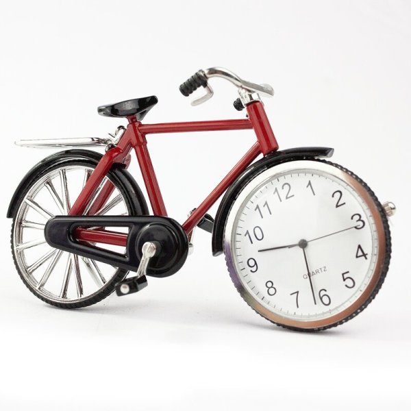 Tischuhr Fahrrad Bike rot - Dekorative Designer Uhr Sammleruhren Geschenkuhren