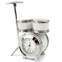 Tischuhr Schlagzeug weiss - Dekorative Designer Uhr...