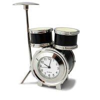 Tischuhr Schlagzeug schwarz - Dekorative Designer Uhr...