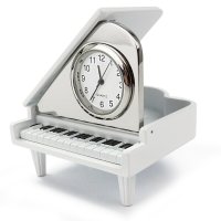 Tischuhr Piano Klavier weiss - Dekorative Designer Uhr...