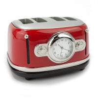 Tischuhr Toaster rot - Dekorative Designer Uhr...