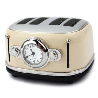 Tischuhr Toaster weiss - Dekorative Designer Uhr...