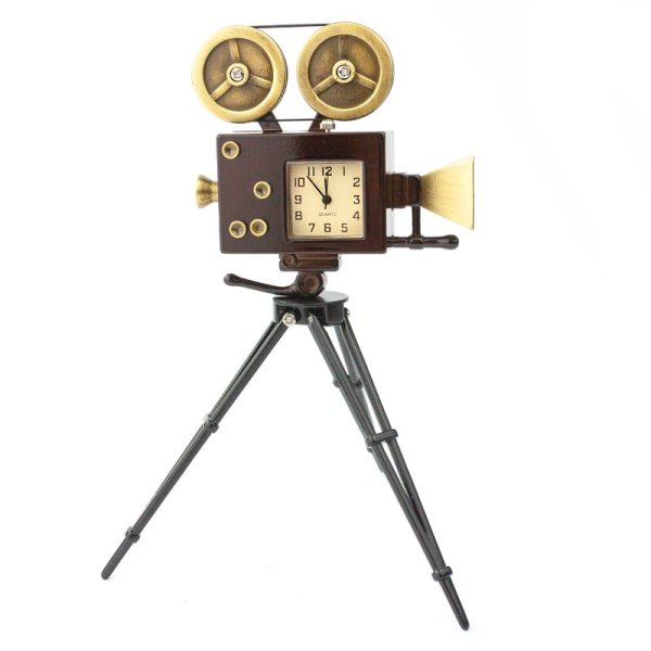 Tischuhr Filmkamera - Dekorative Designer Uhr Sammleruhren Geschenkuhren