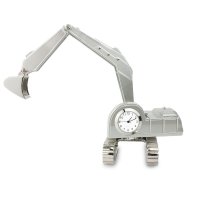 Tischuhr Bagger silber - Dekorative Designer Uhr...
