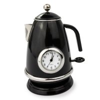 Tischuhr Teekanne schwarz - Dekorative Designer Uhr...