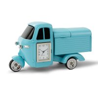 Tischuhr Kabinenroller blau - Dekorative Designer Uhr Sammleruhren Geschenkuhren