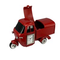 Tischuhr Kabinenroller rot - Dekorative Designer Uhr Sammleruhren Geschenkuhren