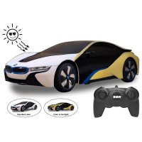 BMW I8 1:24 weiß/gelb 2,4GHz UV Photochromic Serie