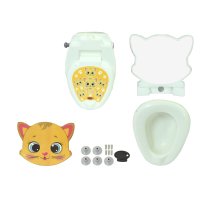Meine kleine Toilette Katze mit Spülsound und Toilettenpapierhalter