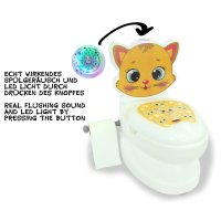 Meine kleine Toilette Katze mit Spülsound und Toilettenpapierhalter