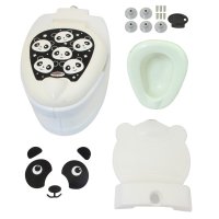 Meine kleine Toilette Panda mit Spülsound und Toilettenpapierhalter