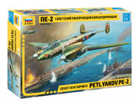 ZVEZDA Sowjetischer Sturzkampfbomber Petljakow PE-2 Modellbausatz 1/72