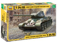ZVEZDA Sowjetischer mittlerer Panzer T-34/85 Plastik...